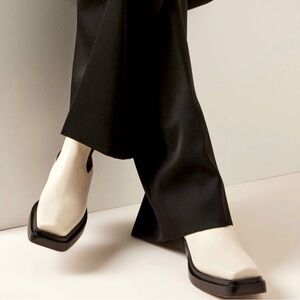 TopShop Western Hero White Leather Boots